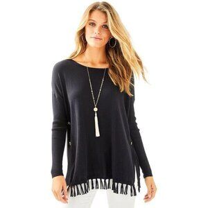 Lilly Pulitzer Ramona Fringe Sweater Black ( XXS )